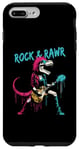 Coque pour iPhone 7 Plus/8 Plus Rock & Rawr T-Rex – Jeu de mots drôle Rock 'n Roll Dinosaure Rockstar