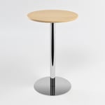 Pyöreä baaripöytä, kiillotettu teräs jalka, kannet useissa väreissä Koivu Ø70 cm