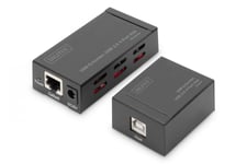 4 Ports USB 2.0 Hub & Extender 50M for use with Cat5/5e/6 (UTP, STP, SFT) cable