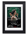 The Crown Season 3 Cast Signed Autograph A4 Poster Photo TV Show Series Framed Memorabilia Gift Olivia Coleman (BLACK FRAMED & MOUNTED)