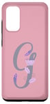 Galaxy S20 Pink Elegant Lavender Floral Letter G Monogram Case