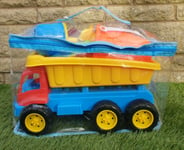 Chad Valley Sand Toy Truck Lorry and 11 pc Tools Set with Bucket. Outdoor Play