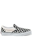 Vans Kids Unisex Classic Slip-On Checkerboard Trainer - Black/White, Black/White, Size 11