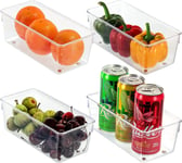 4pcs Clear Plastic Fridge Organisers Kitchen Cupboard Storage Holder Tray Racks