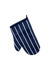 Single Gauntlet Oven Glove UK Made Navy & White Stripe Quilted Pan Holder Small