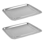 Stainless Steel Baking Sheet Set of 2, Mirror Finish, Rust Free Toaster Oven Pan Tray Sheet for Baking Cookies, Pastries, Toasting Healthy Non Toxic, Easy Clean, Dishwasher Safe
