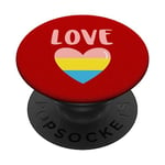 Cute Rainbow Heart Valentines Day Valentine Pop Sockets Red PopSockets Swappable PopGrip