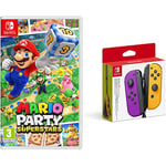 Mario Party Superstars (Nintendo Switch) + Paire de Manettes Joy-Con Gauche Violet Néon/Droite Orange Néon