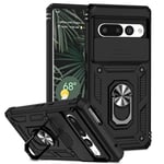 Google Pixel 7 Pro Skal med kameraskydd & fingerring, Svart