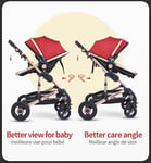3 i 1 kombinations barnvagn med tillbehör, rosa/grå.