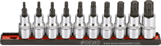 Hylssats 1/2" Torx T20-T70 Med Hållare 10-Delar Sonic