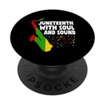 Juneteenth With Soul And Sound - Black Pride Freedom Day PopSockets PopGrip Interchangeable