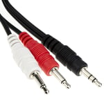 kenable Stereo Jack Plug to Twin Mono Red & White 3.5mm Plugs Audio Splitter Cable 3m [3 metres]