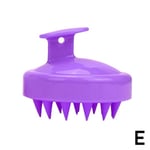 Silicone Scalp Shampoo Massage Brush Washing Massager Combs E Purple