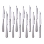 Meisha 8.9-Inch Stainless Steel Steak Knives with Pearled Edge, Silver Classic Bead Fine Flatware Set of 12 - Everyday Parish Cutlery
