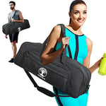 WARRIOR2 Yoga Mat Bag, 8-Pocket Yoga Gym Bag Fits 1/2" Thick Mat & Yoga Blocks, Detachable Straps | Large Gym Bag with Yoga Mat Holder for Women, Men. Yoga Duffle, Yoga Tote