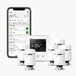 Wiser Smart Thermostat Heating Kit Thermostat Kit 1 with 6 x Smart Radiator Thermostat TRV – Heating & Hot Water for Conventional Boiler Complete Heating Control from Anywhere DIY Install