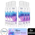 Dove Bath Therapy Renew Shower & Shave Mousse w/ Violet & Hibiscus Scent 6x200ml