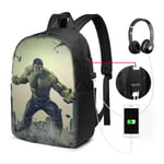 Lawenp Hulk Movie Laptop Backpack- with USB Charging Port/Stylish Casual Waterproof Backpacks Fits Most 17/15.6 Inch Laptops and Tablets/for Work Travel School