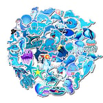 49PCS/set Blue Ocean Cartoon Marine Animal FISH Doodle Stickers For Laptop TV Fridge Waterproof Bicycle Decal Toy For kids