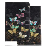 Case for Tablet Apple iPad 9.7 2018 2017 iPad Air 2 Air Flip Cover Leather Wallet with Card Holder for iPad 6th / 5th Generation, iPad Air 1/2 - Colorful Butterfly