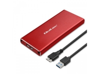 Qoltec M.2 SSD-kabinett | SATA | NGFF | USB 3.0 | Superspeed 5Gb/s | 2TB | Röd