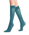 FALKE Women's Pure Matt 50 DEN W KH Semi-Opaque Plain 1 Pair Knee-High Socks, Blue (Peacock 6385) new - eco-friendly, 2.5-5