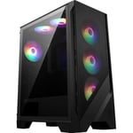 MSI MAG FORGE 120A AIRFLOW Mid-Tower PC Case - ATX Capacity, RTX 40 GPU Support, Auto-RGB Fans, Magnetic Dust Filters, Tempered Glass, USB 3.2 Gen 1 Type-A