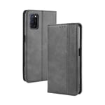 Dedux Flip Case Compatible with Oppo A92/A52/A72, Retro Leather Wallet Cover Magnetic Closure Folio Stand with Card Slots, Black