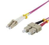 Deltaco OM4 Fiber cable, LC – SC, duplex, multimode, 50/125, 7m