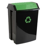 TATAY Poubelle de Recyclage, Capacité 50L, Couvercle Basculant, Polypropylène, Sans BPA, Protection Solaire, Vert. Mesure 40,5 x 33,5 x 57,5 ​​cm