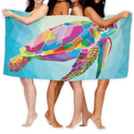 N / A Highly Absorbent Towels,Beach Wrap,Bath Towels,Colorful Turtle Shower Towel Beach Towel Multipurpose For Bathroom,Hotel,Gym And Spa,80X130Cm