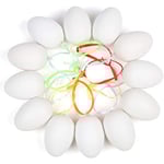 24st plastpåskägg, 6cm Vita plastägg hängande prydnadsföremål White Easter Egg24