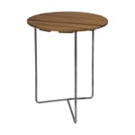 Grythyttan Stålmöbler Table 6B bord o60 cm Ubehandlet teak - galvaniserte ben