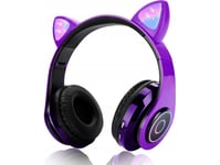 Hörlurar Oem Bluetooth Headset B39 Cat Ears Lila / Lila