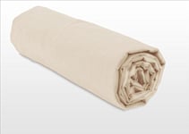 HOME LINGE PASSION, Beige Ivory Fitted Sheet 90 x 190 + 30 cm 100% Cotton 57 Thread Count (Label Oeko-Tex)