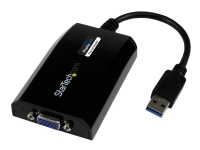 StarTech.com USB 3.0 to VGA Display Adapter 1920x1200 1080p, DisplayLink Certified, Video Converter w/ External Graphics Card - Mac & PC (USB32VGAPRO) - USB/VGA-adapter - USB-type A (hann) til HD-15 (VGA) (hunn) - USB 3.0 - 25.5 m - 1920 x 1200 (WUXGA)-støtte - svart - for P/N: MXT101MM