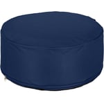 Pouf gonflable, tabouret rond, h x d : 26 x 56 cm, pour extérieur (jardin, balcon, camping), bleu - Relaxdays