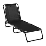 Sun Lounger Reclining Cot Foldable Folding Garden Chair Bed Relaxer