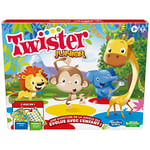 Jeu Twister Junior, Tapis réversible Aventure de la Jungle, 2 Jeux en 1, Jeu de Groupe d'intérieur pour 2 à 4 Joueurs