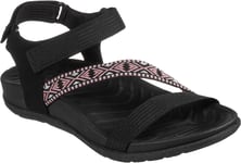 Skechers Womens Strappy Sandals Reggae Lite Beachy Hook and loop black UK Size
