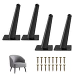 Metallmöbler Sofaben 15cm Svarta Ben För Möbler Sneda Koniska Möbelersättningsfötter Med Skruvar För Bordsskåp Sängskåp 15cm Black