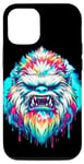 Coque pour iPhone 14 Pro Cool Yeti Graphic Spirit, illustration d'animaux, art tie-dye