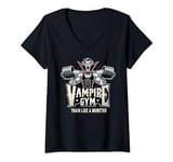 Womens Vampire Gym - Train Like a Monster - Funny Gym V-Neck T-Shirt