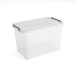 Allibert "Handy Plus Storage Box with Lid, Transparent/Silver, 65 Litre