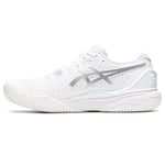ASICS Femme Gel-Resolution 9 Clay Sneaker, White/Pure Silver, 44.5 EU