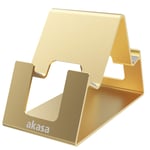 Akasa Aries Pico | Phone and Tablet Holder Stand | Multiple Angles | Aluminium | Large Window For Charging Cable | Anti-Slip | Gold | AK-NC061-GD