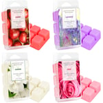 DERDUFT Scented Soy Wax Melts 4 Pack, Home Fragrance for Wax Melt Candle Warmer, Scent of Lavender, Rose, Jasmine, Cherry