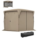 Sexkantig paviljong ca. 3,5x3m pop-up hopfällbar paviljong med avtagbart tak UV 30+ hopfällbart vattentätt partytält trädgårdstä
