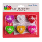 LED Värmeljus Hjärta Mixade Färger 6-pack